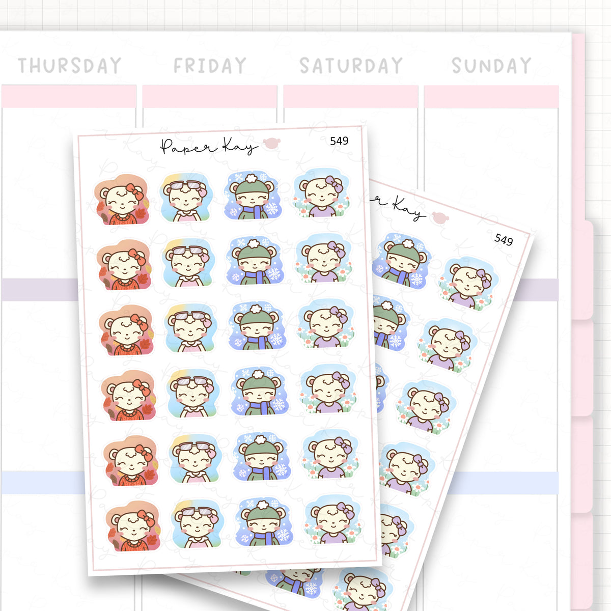 Sticker sheet product measurement.