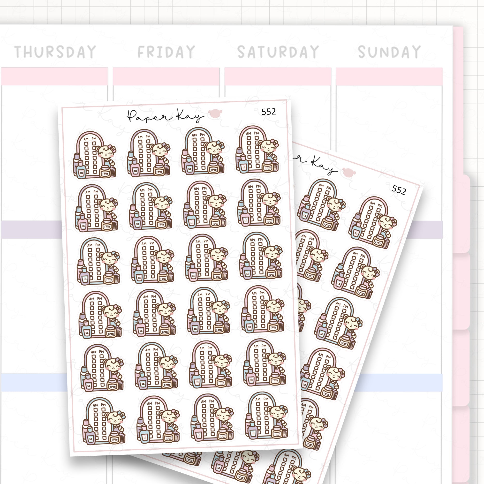 Sticker sheet product measurement.