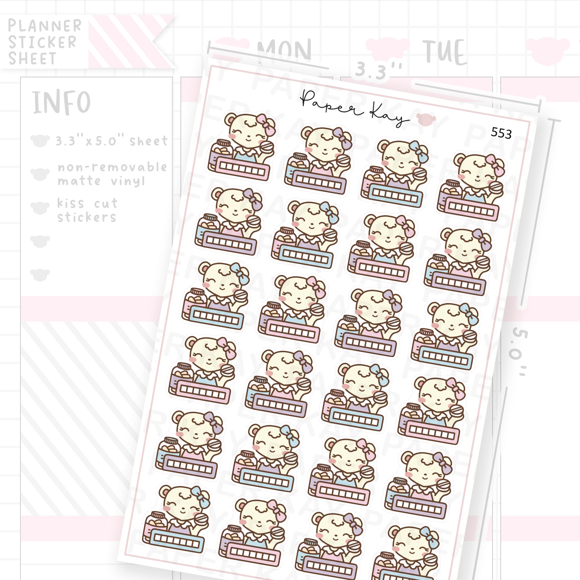 DTB Medicine Tracker Sticker Sheet