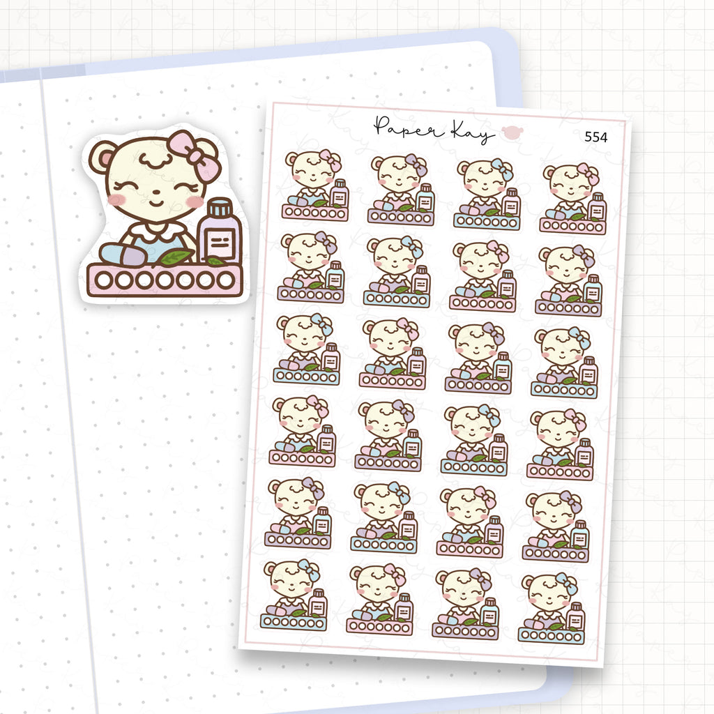 Zoomed in image of the doodles from a character planner sticker sheet.