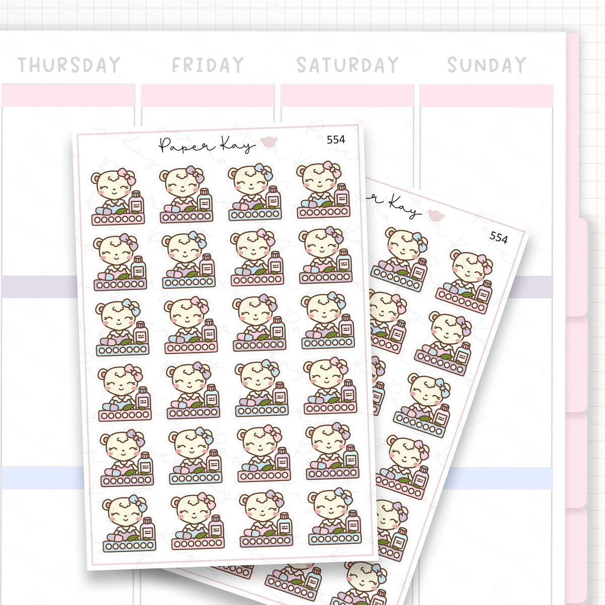 Sticker sheet product measurement.