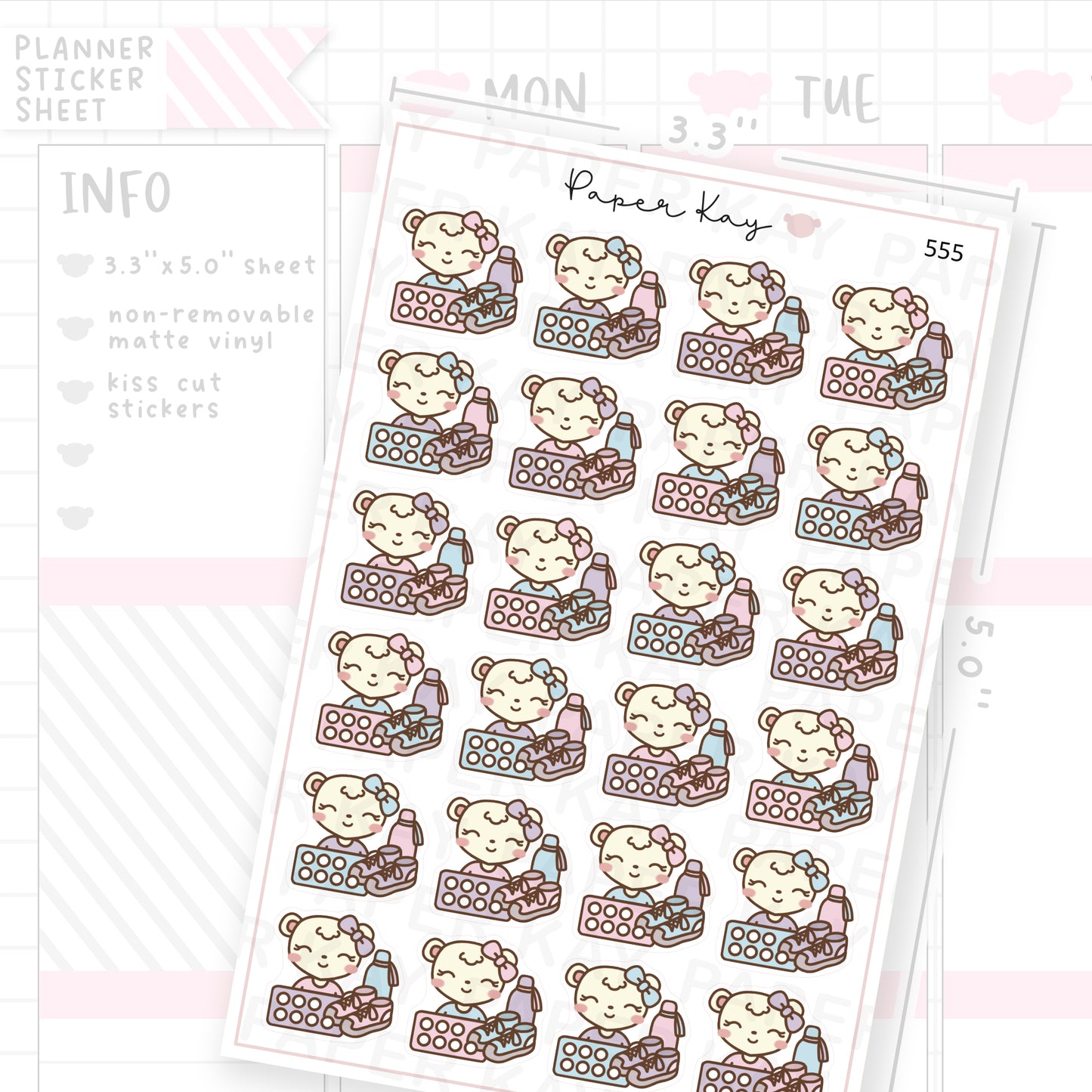 DTB Workout Tracker Sticker Sheet