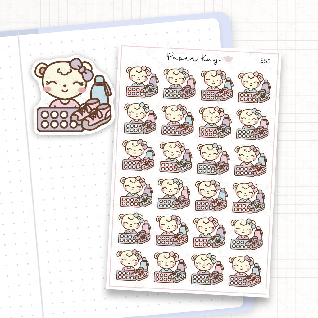 Zoomed in image of the doodles from a character planner sticker sheet.