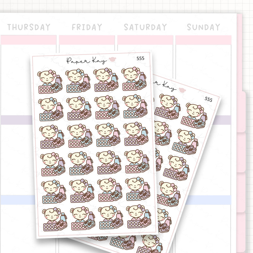 Sticker sheet product measurement.
