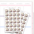 Sticker sheet product measurement.