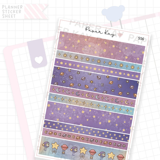 Celestial Washi Strip Bujo Deco Stickers