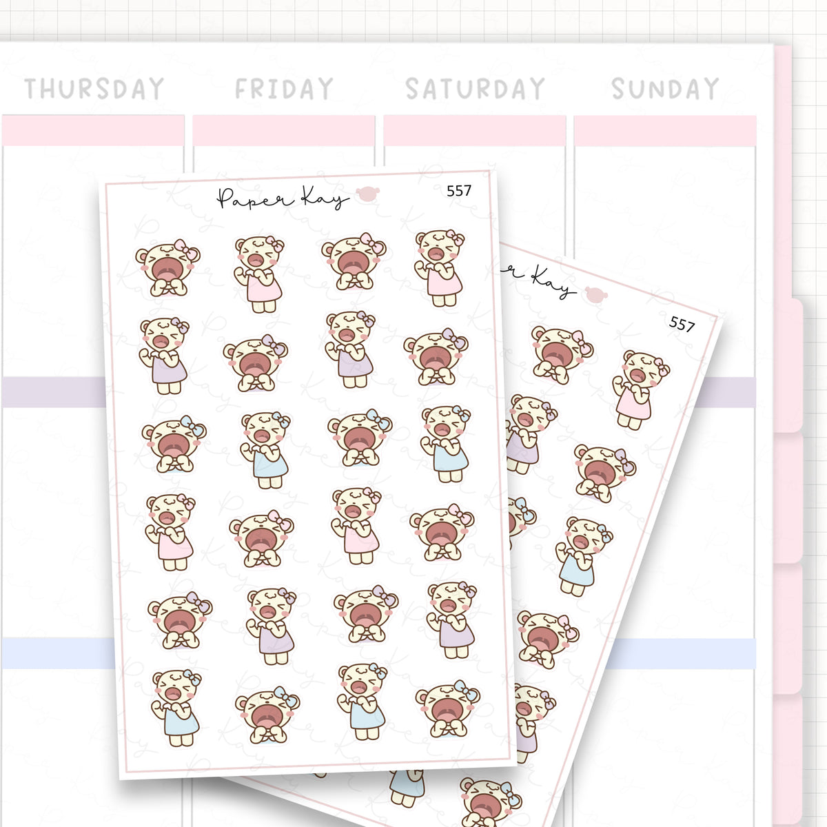 Sticker sheet product measurement.
