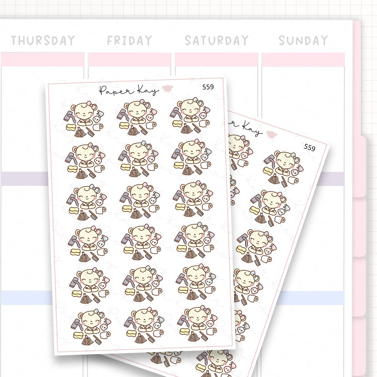 Sticker sheet product measurement.
