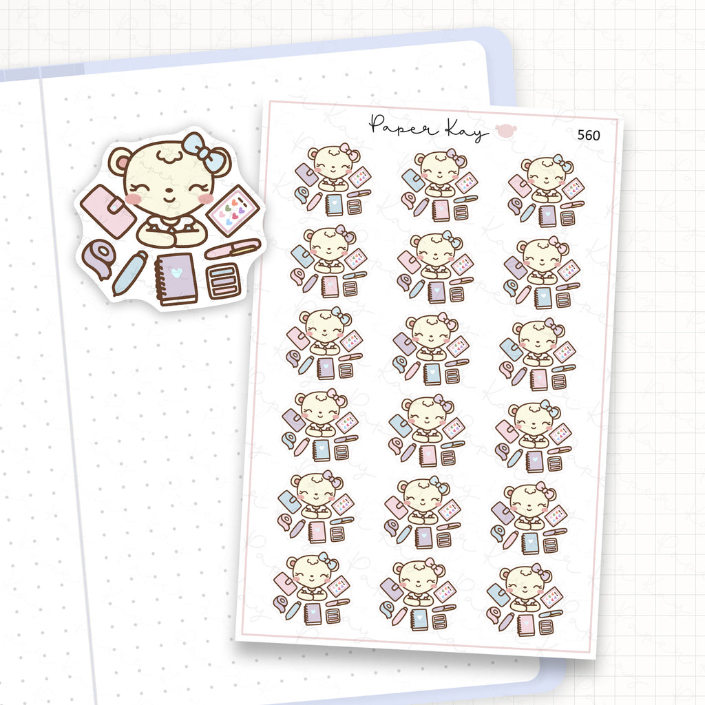 Zoomed in image of the doodles from a character planner sticker sheet.