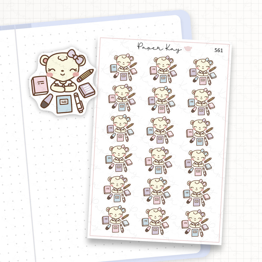 Zoomed in image of the doodles from a character planner sticker sheet.