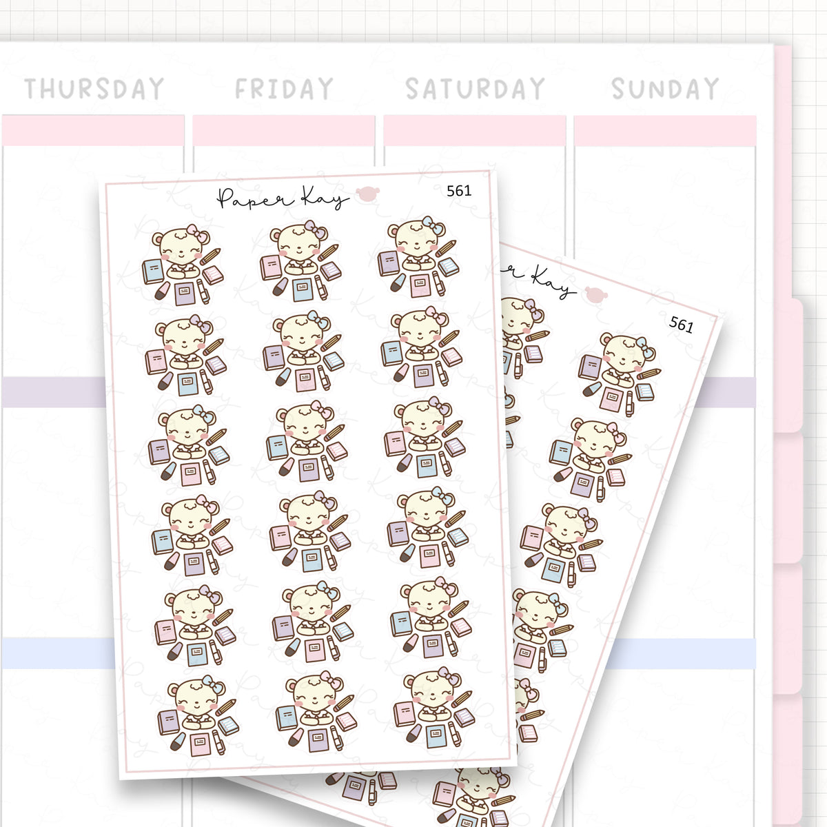 Sticker sheet product measurement.