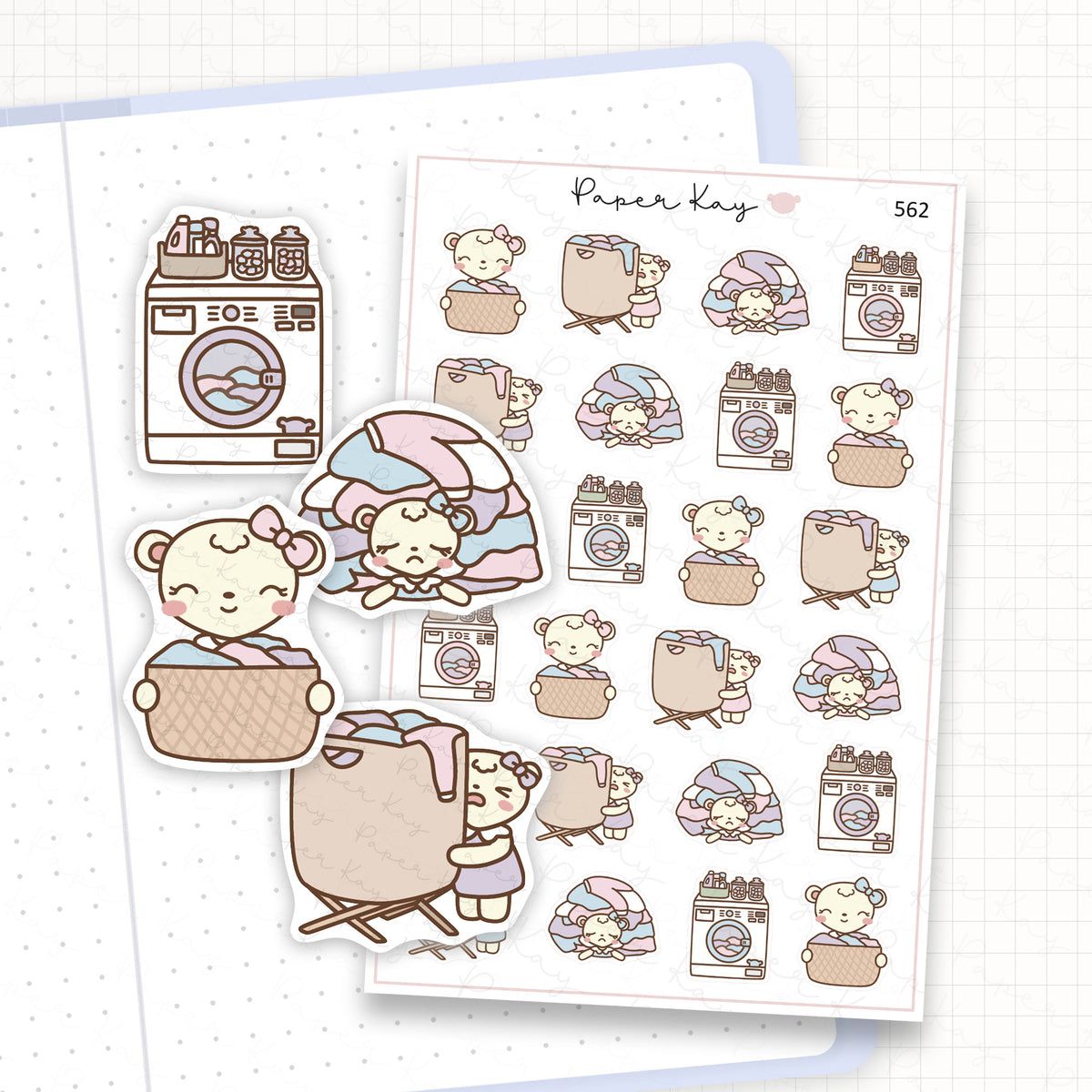 Zoomed in image of the doodles from a character planner sticker sheet.