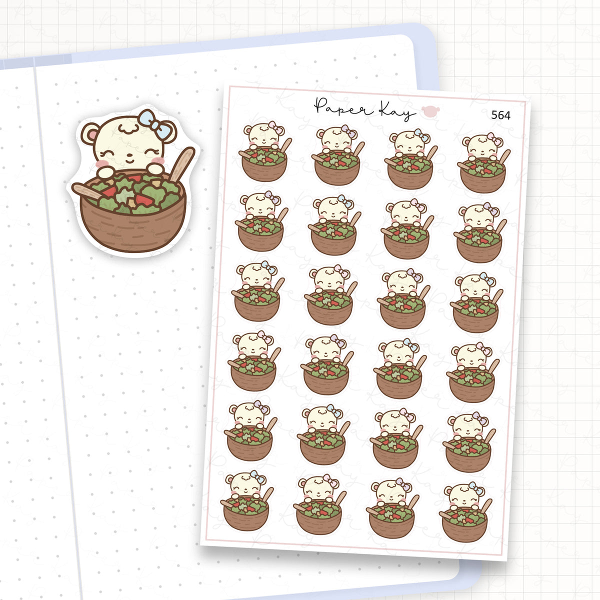 Zoomed in image of the doodles from a character planner sticker sheet.