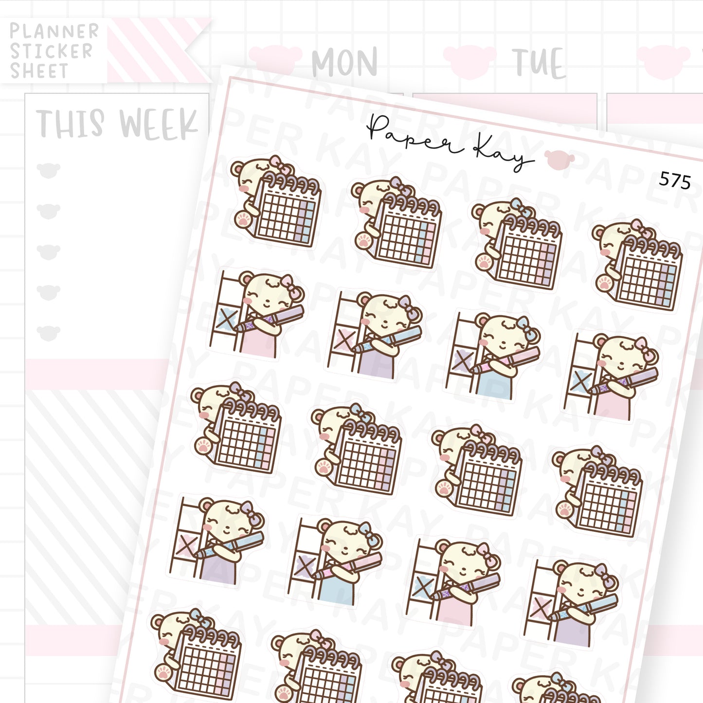 DTB Calendar Planner Sticker Sheet