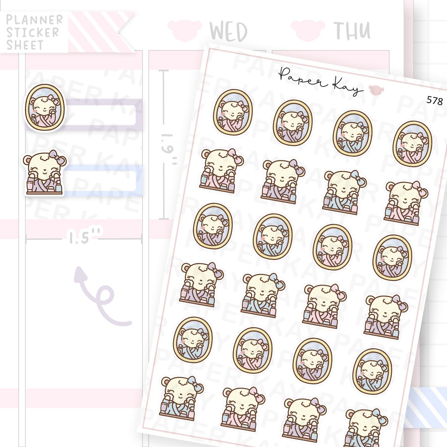 DTB Skincare Routine Planner Sticker Sheet