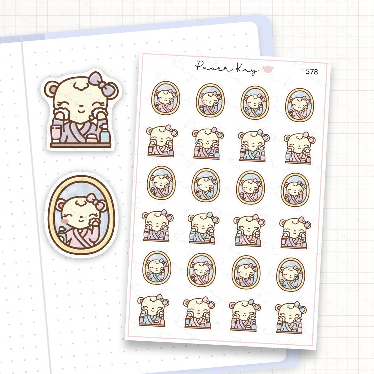 DTB Skincare Routine Planner Sticker Sheet