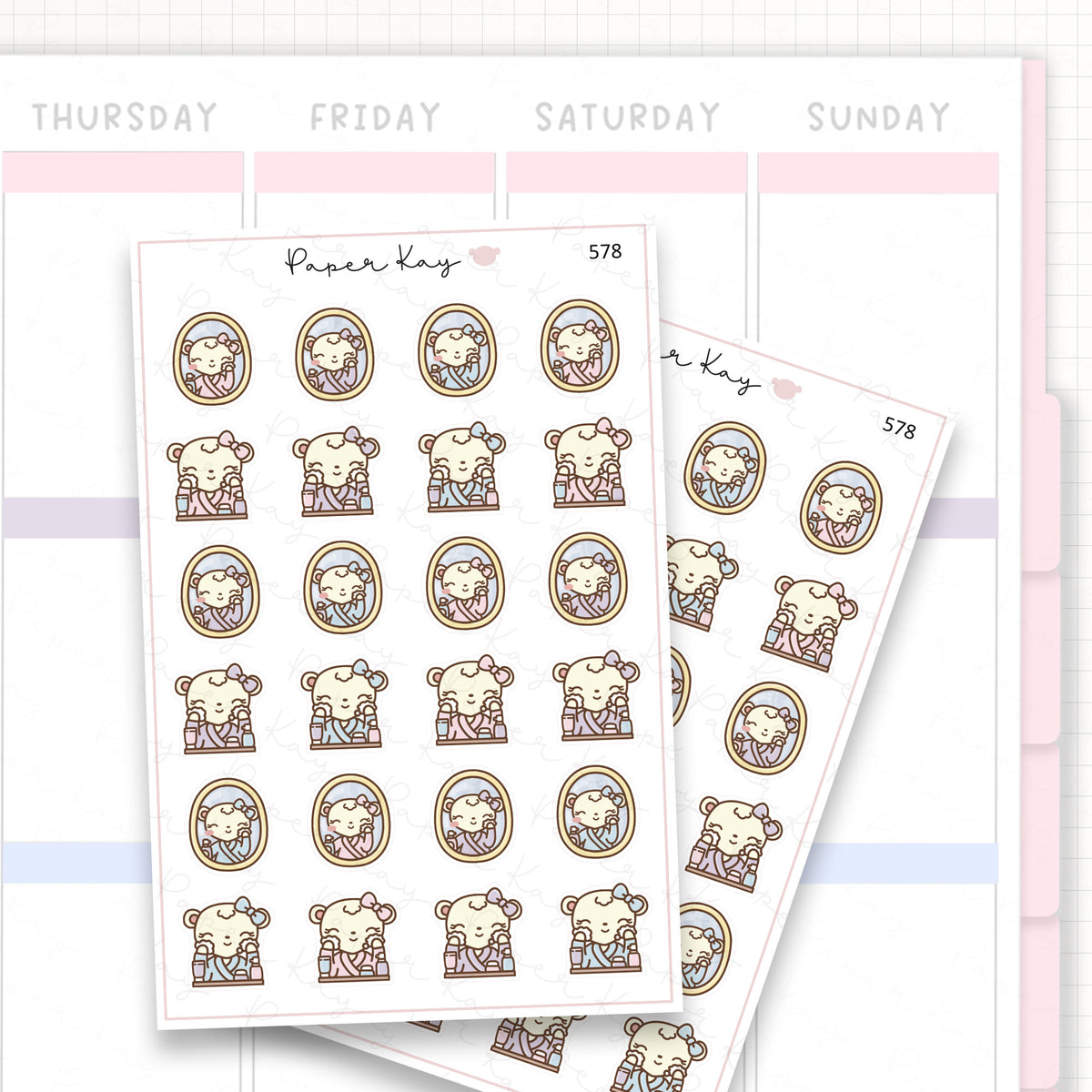 DTB Skincare Routine Planner Sticker Sheet