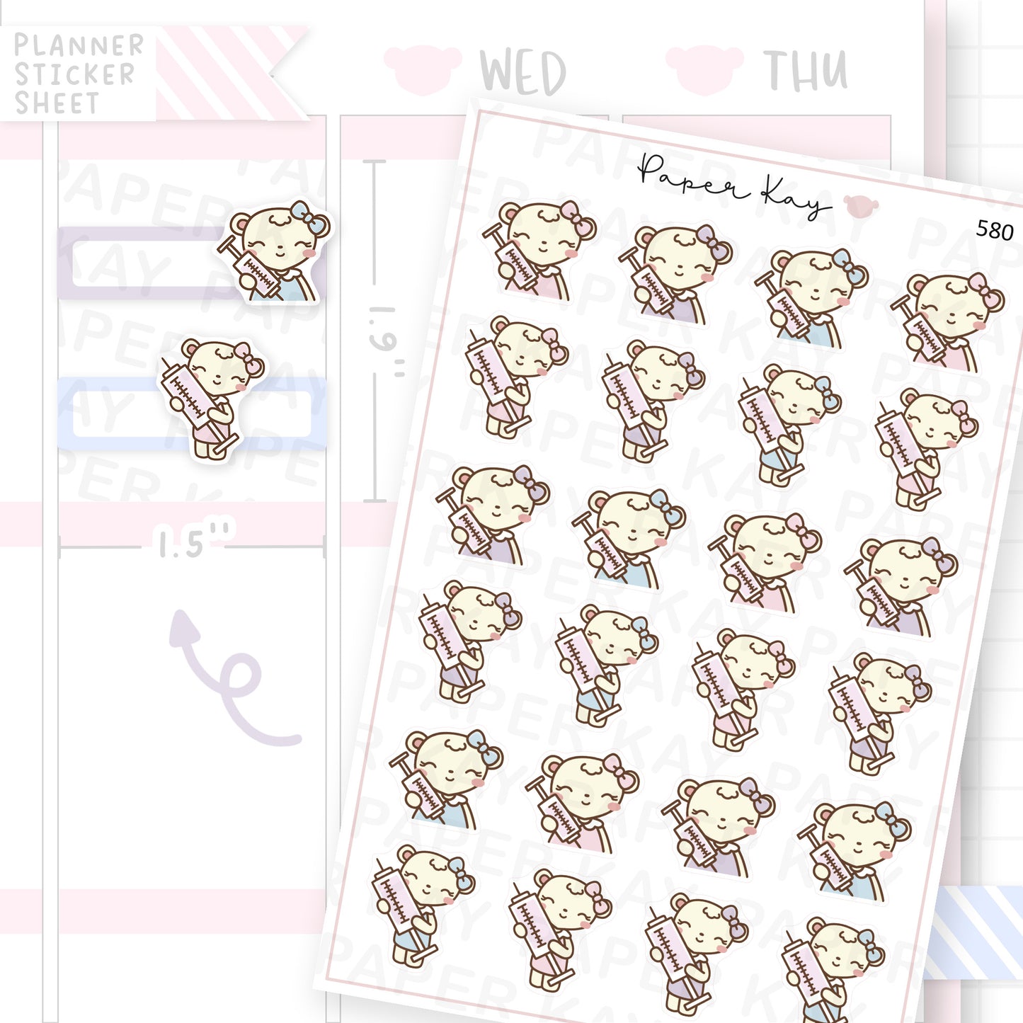 DTB Injection/ Flu Jab/ Vaccine Planner Sticker Sheet