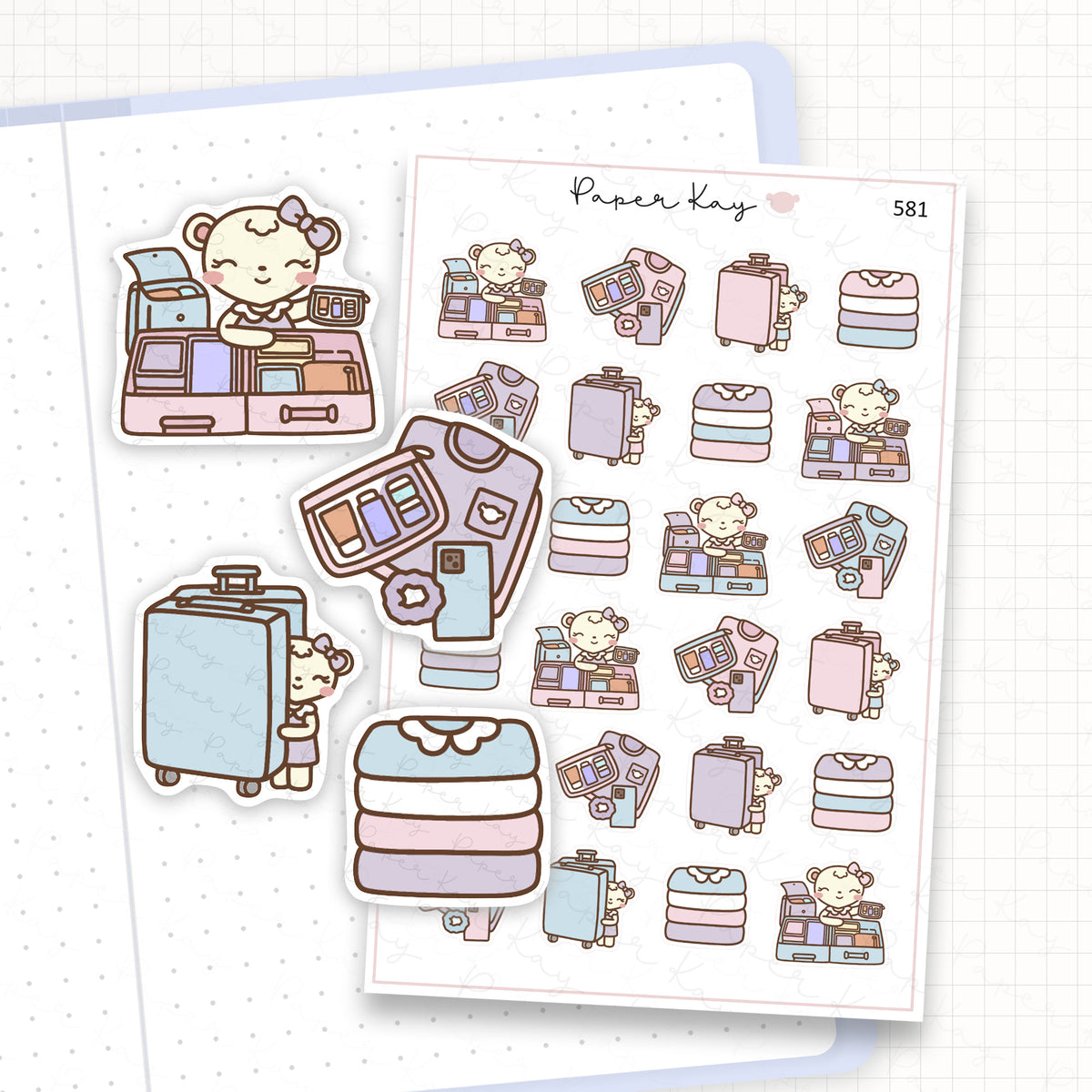 Packing Suitcase/Trip/Holiday/Vacation Planner Sticker Sheet