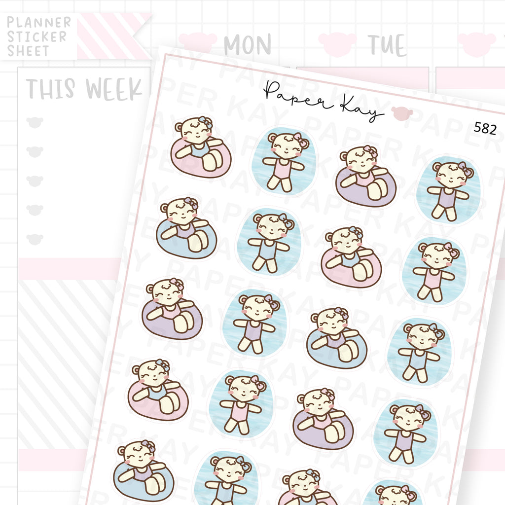 Float on Water in Pool/sea Planner Sticker Sheet