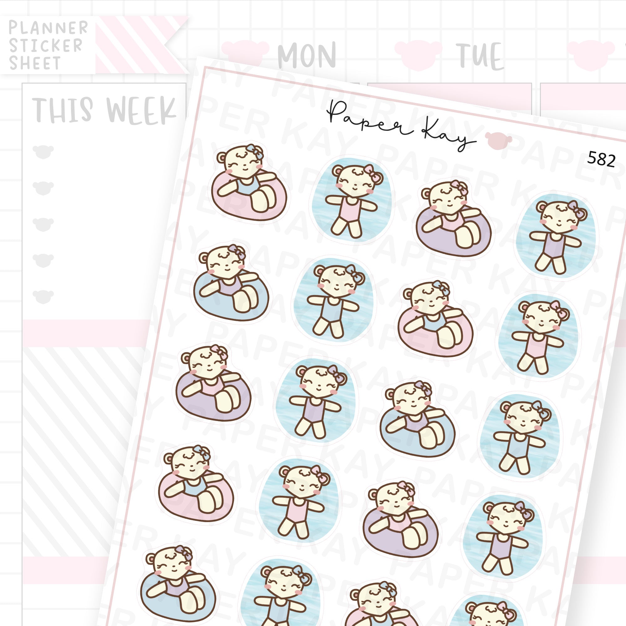Float on Water in Pool/sea Planner Sticker Sheet