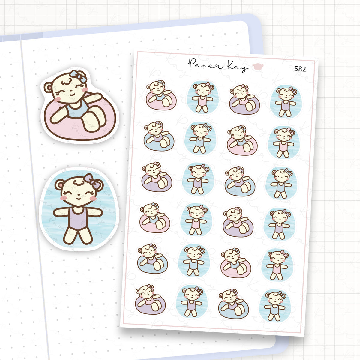 Float on Water in Pool/sea Planner Sticker Sheet