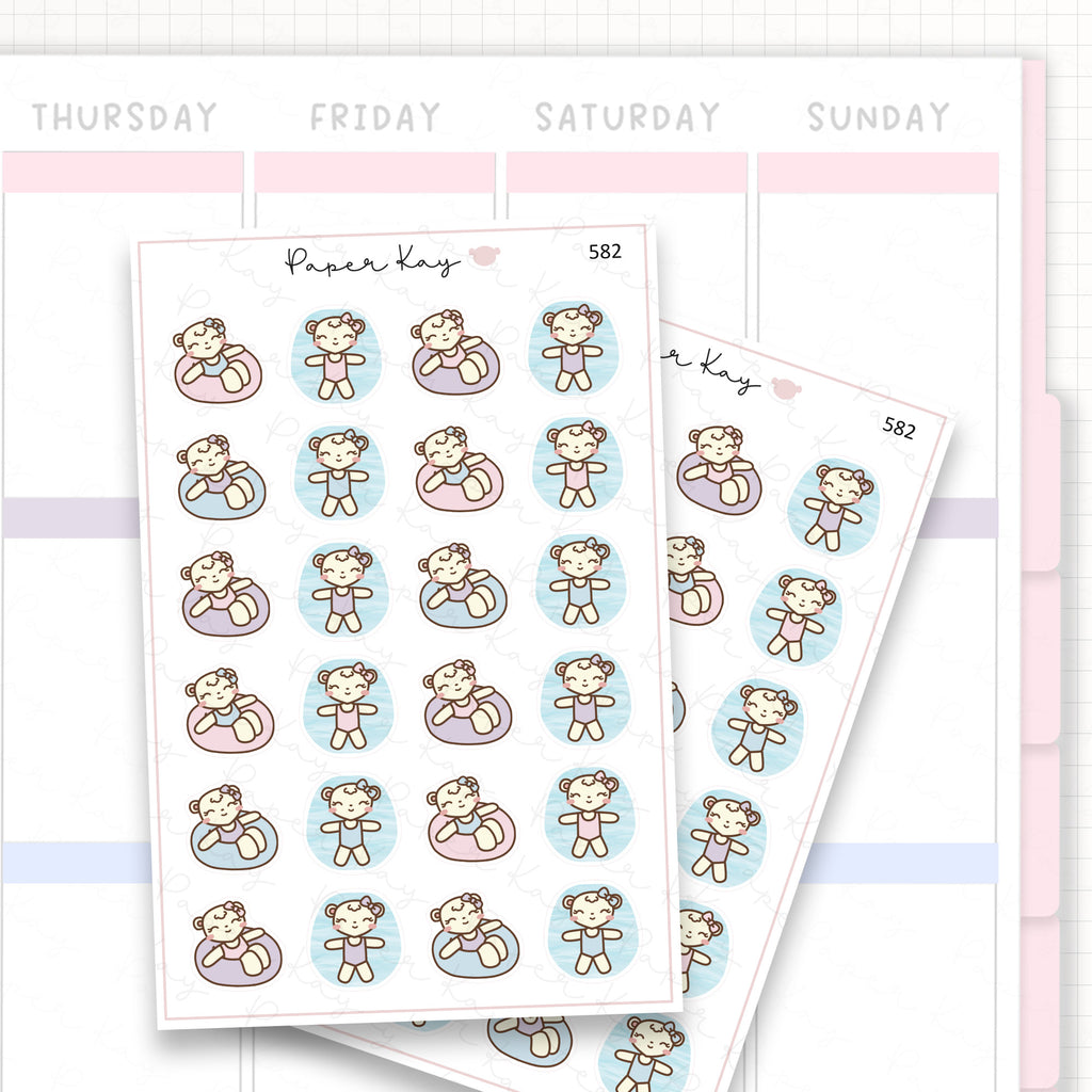Float on Water in Pool/sea Planner Sticker Sheet