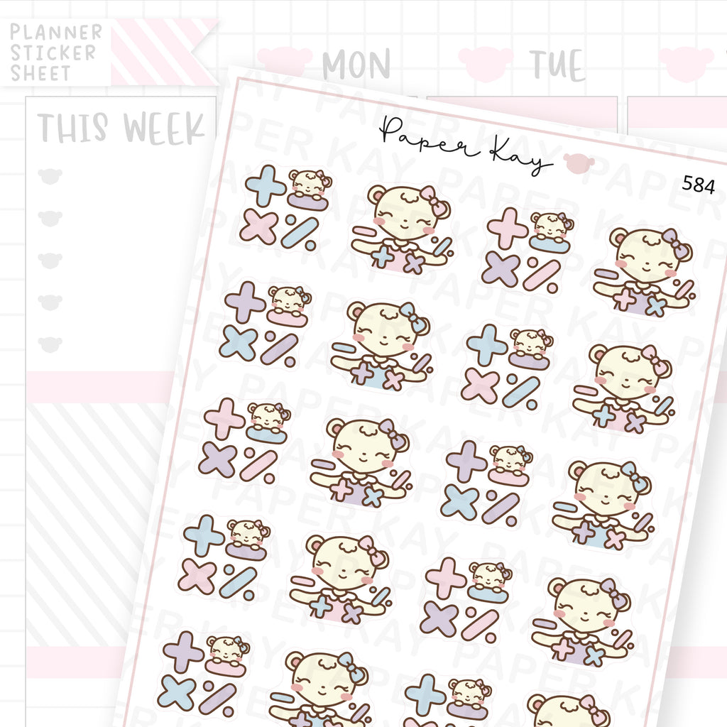 Maths Planner Sticker Sheet