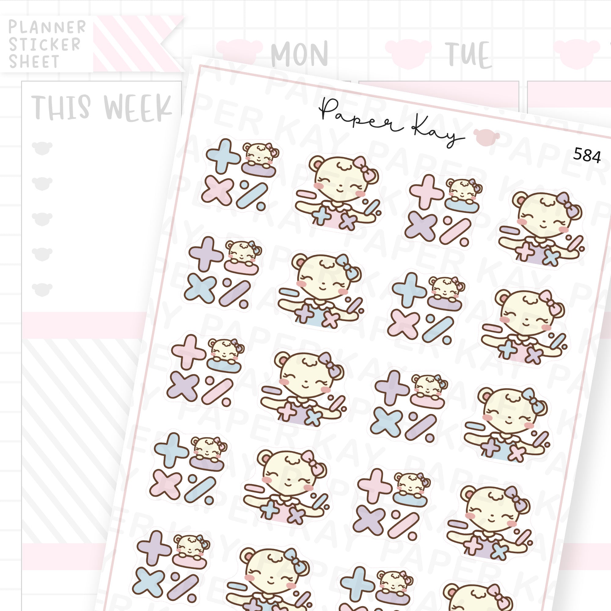 Maths Planner Sticker Sheet