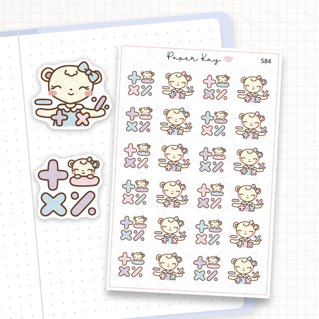 Maths Planner Sticker Sheet