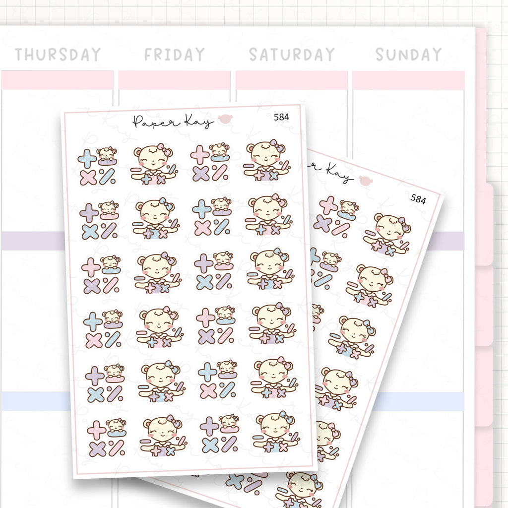 Maths Planner Sticker Sheet