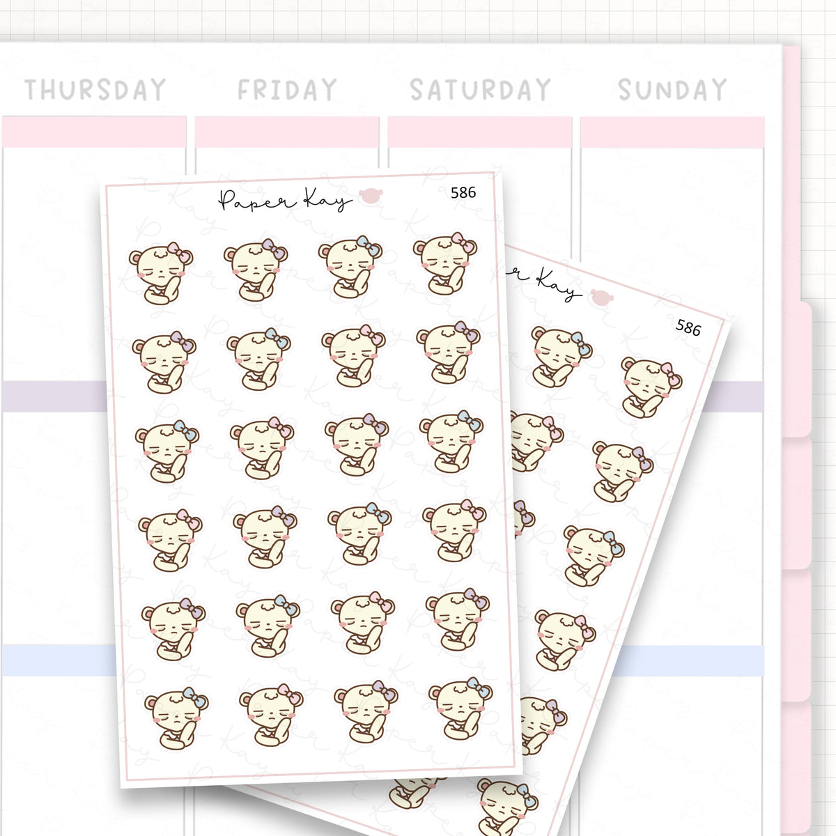 Sticker sheet product measurement.