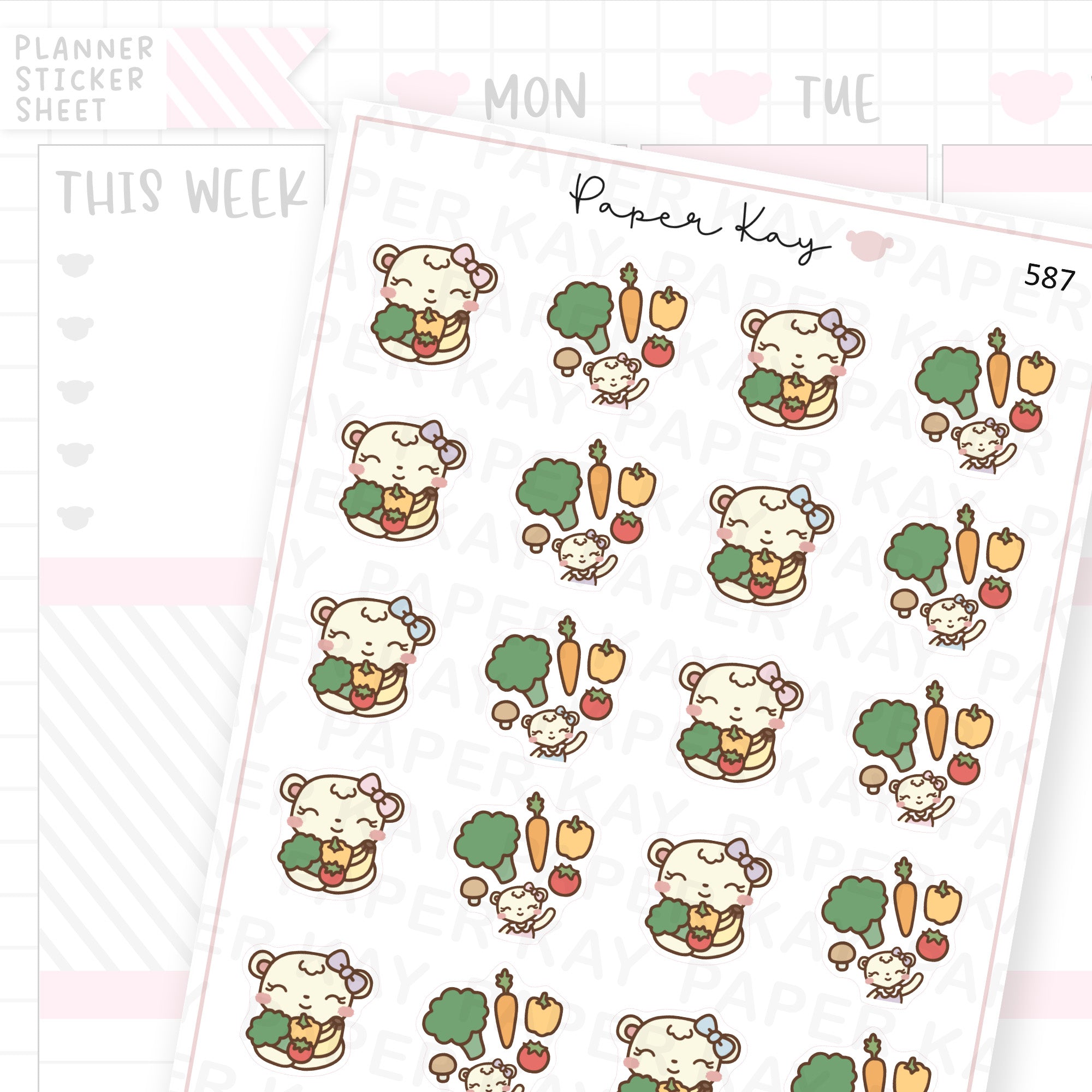 Healthy Eating/Vegetarian Planner Sticker Sheet