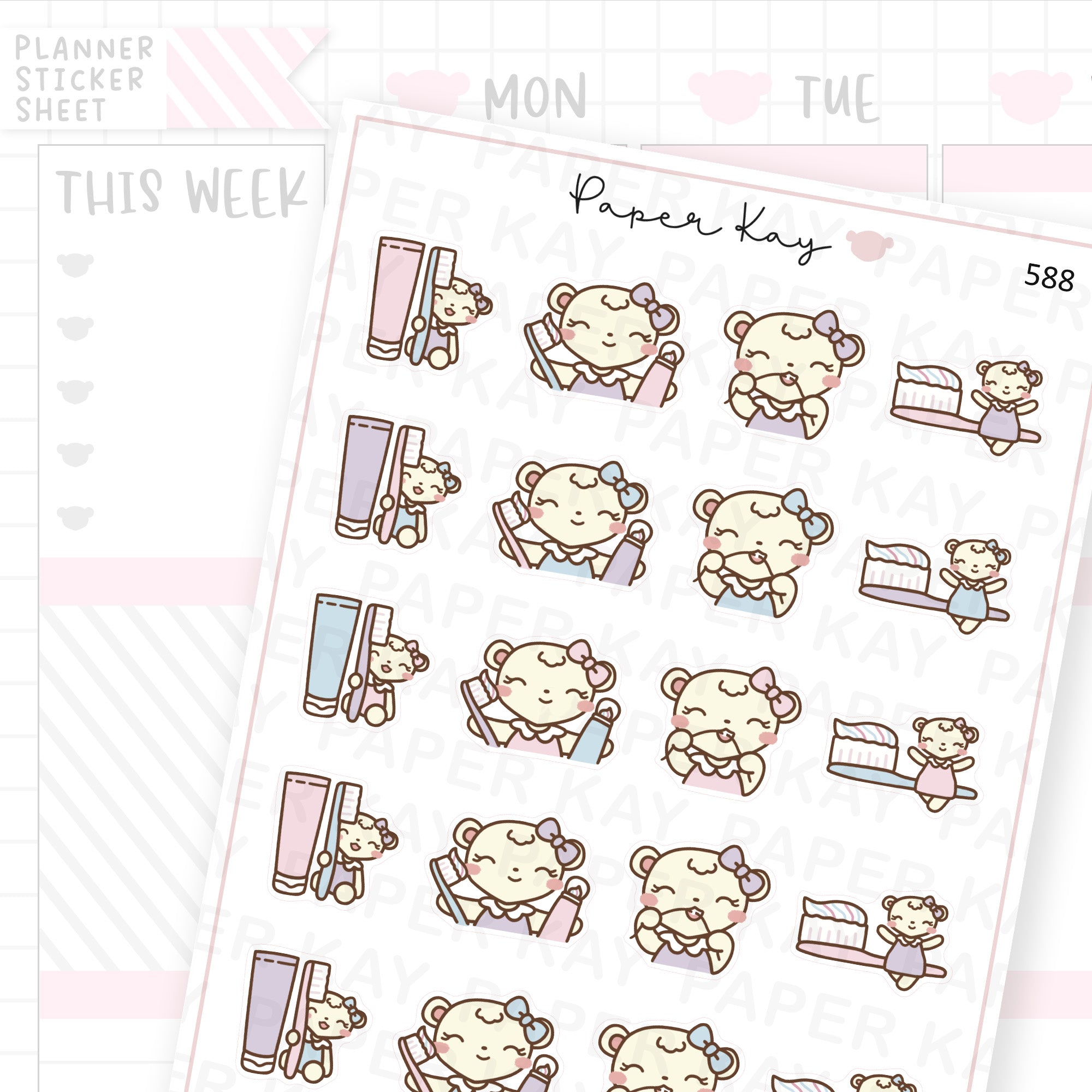 DTB Brushing Teeth Planner Sticker Sheet