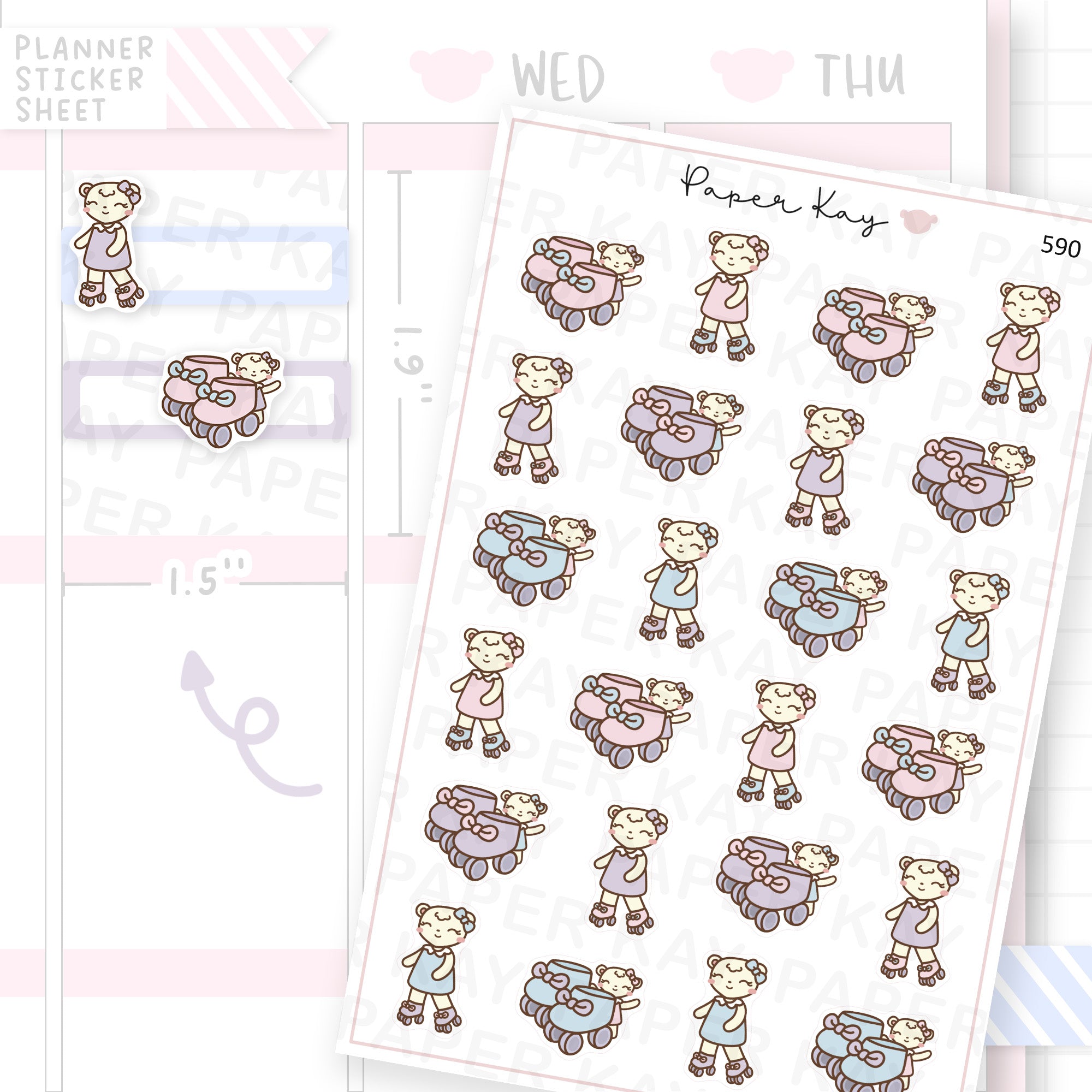 DTB Roller Skating Planner Sticker Sheet