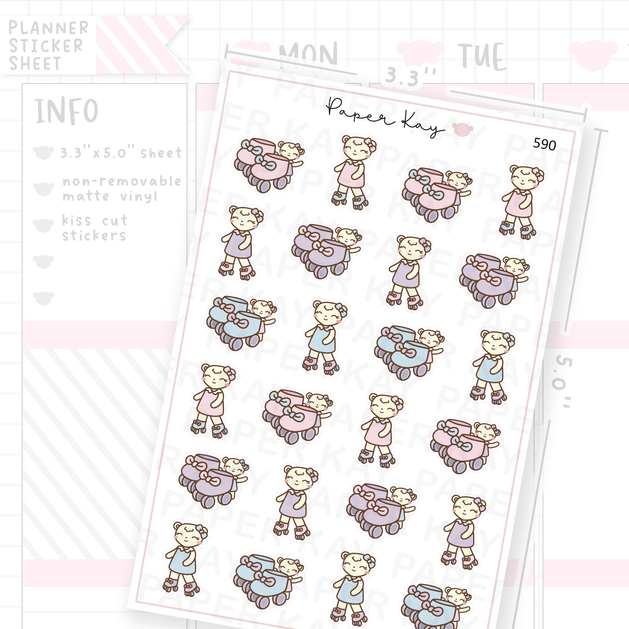 DTB Roller Skating Planner Sticker Sheet