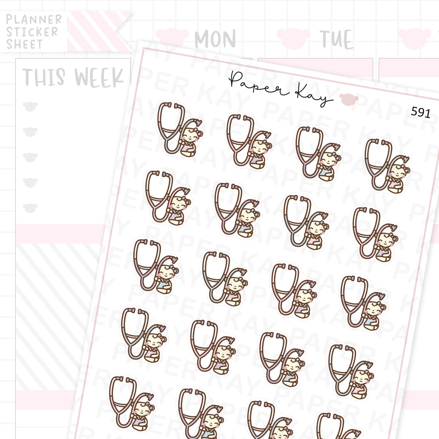 DTB Stethoscope/Hospital/GP Appointment Planner Sticker Sheet