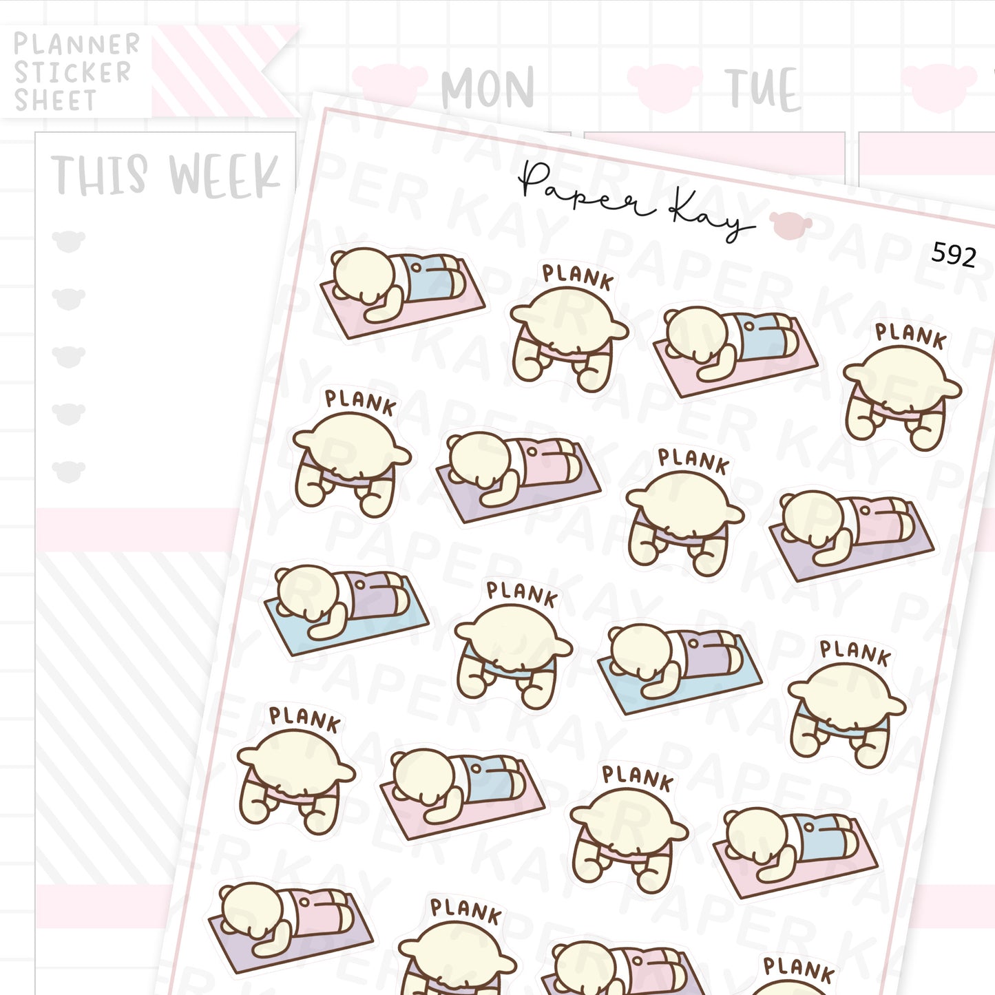 DTB Planking Planner Sticker Sheet