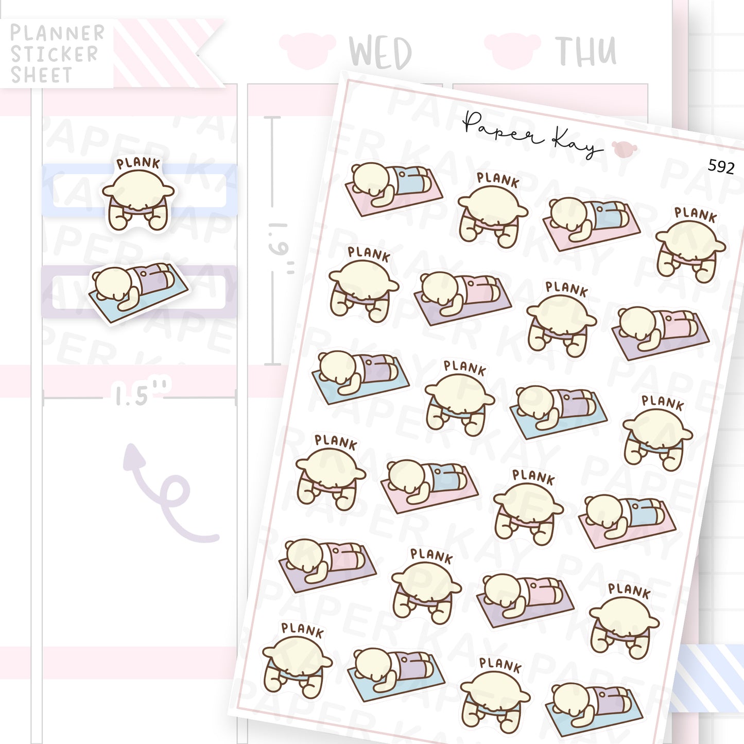 DTB Planking Planner Sticker Sheet