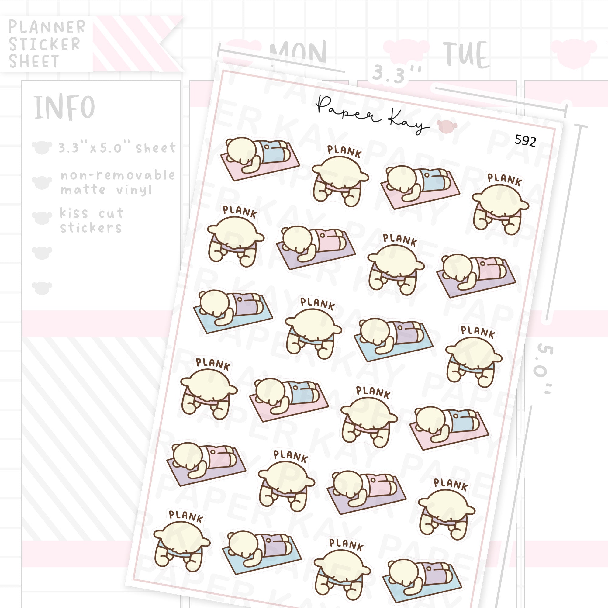 DTB Planking Planner Sticker Sheet