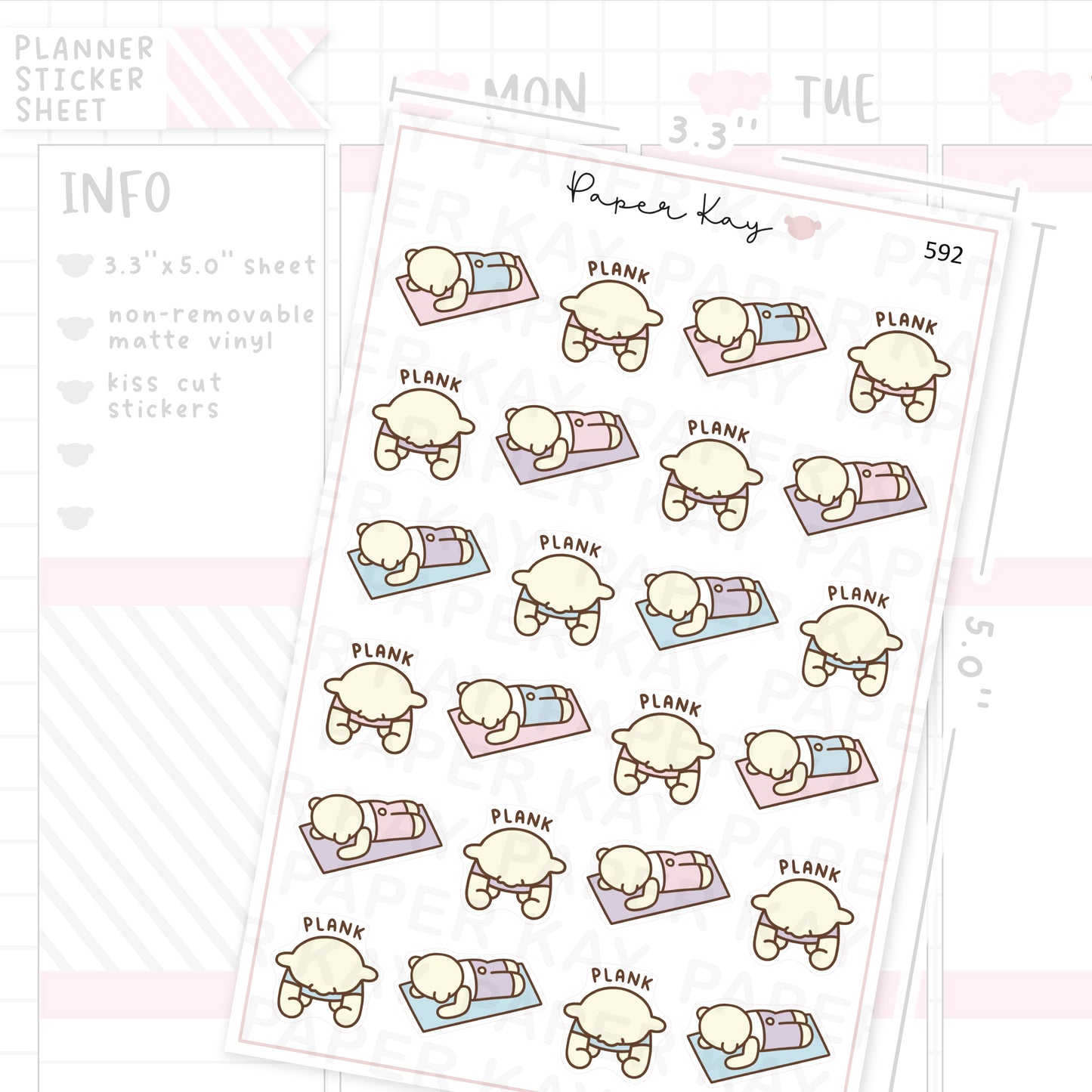 DTB Planking Planner Sticker Sheet
