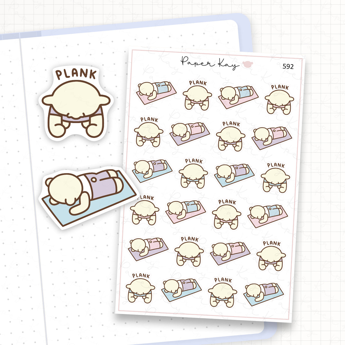 Zoomed in image of the doodles from a character planner sticker sheet.