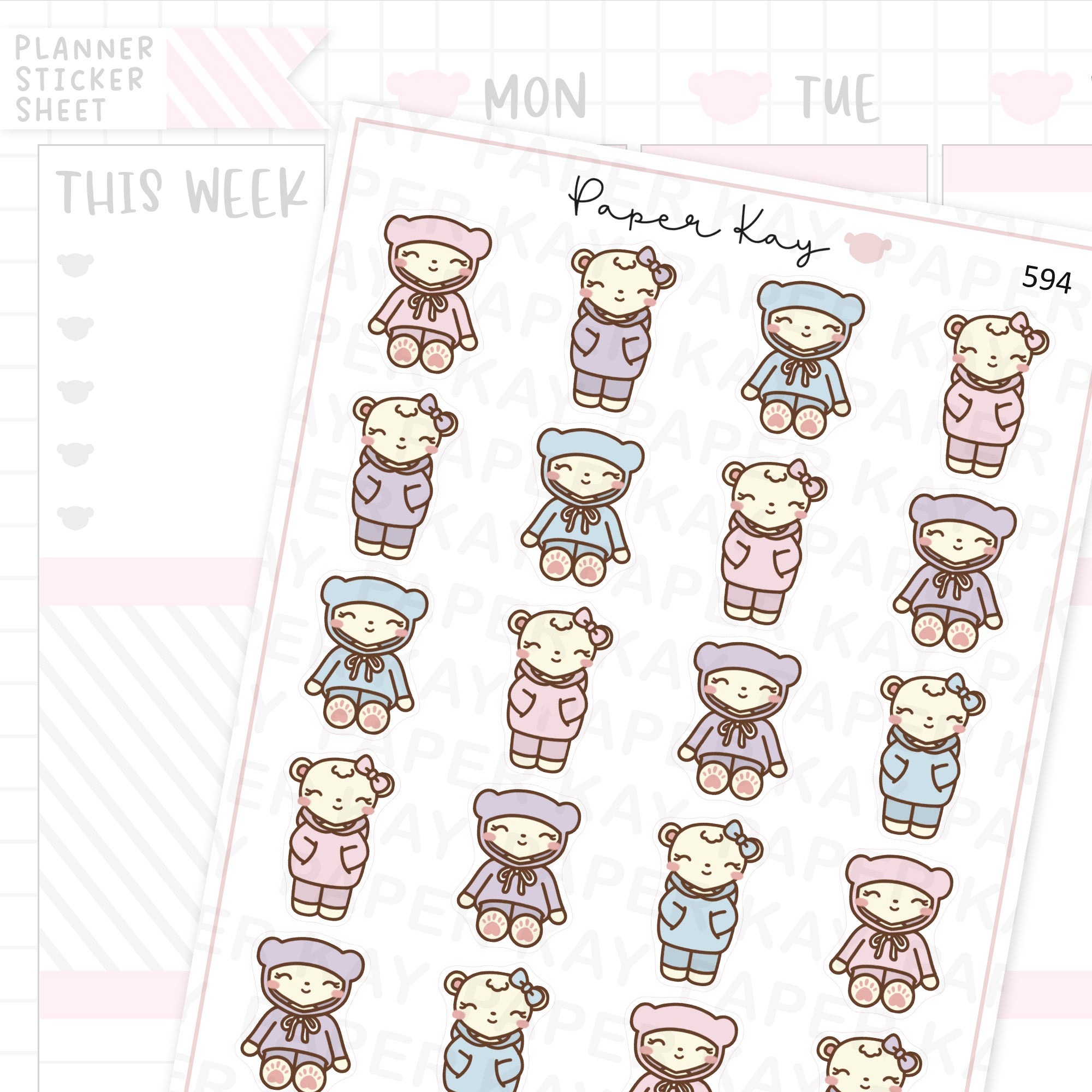 DTB Hoodie Day Planner Sticker Sheet