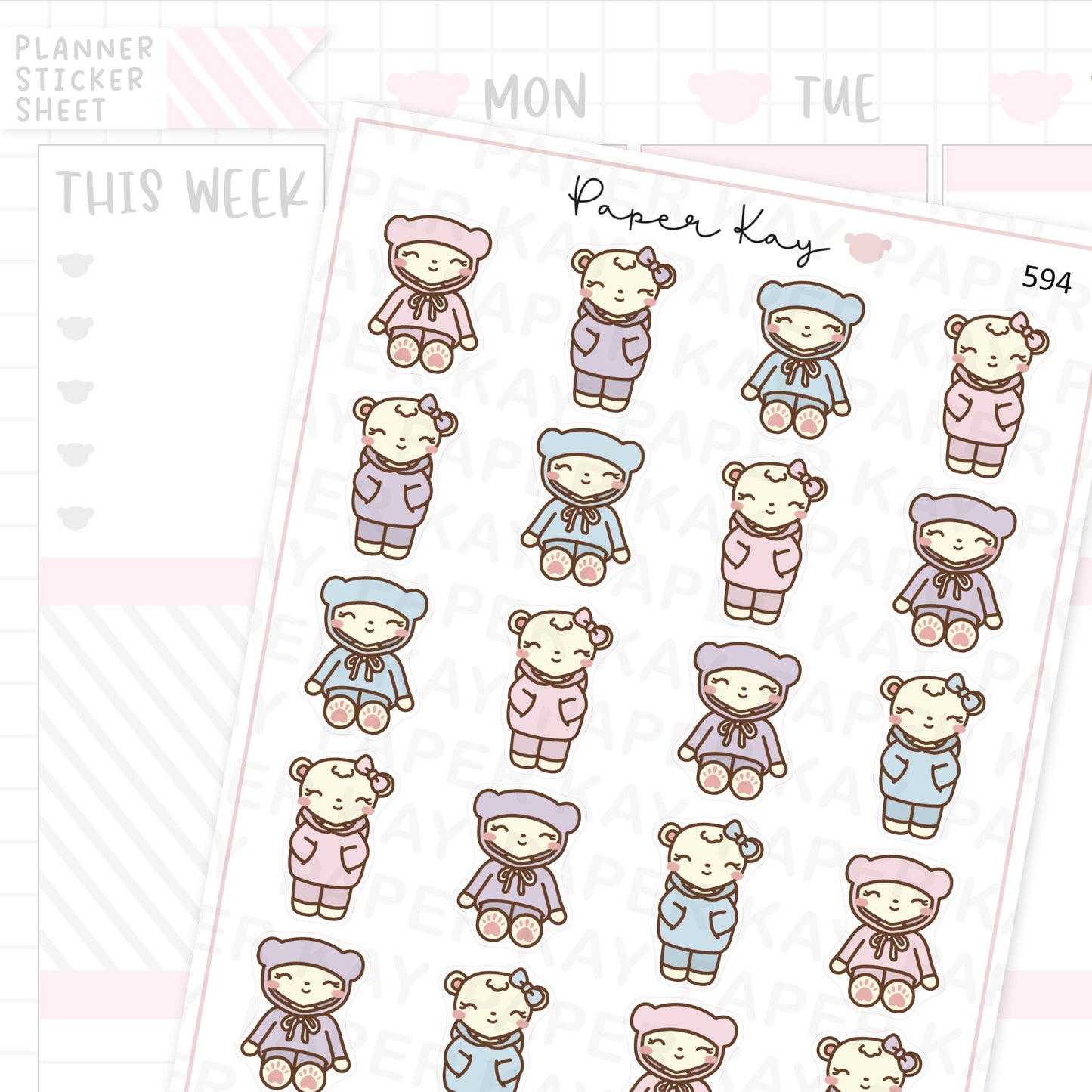 DTB Hoodie Day Planner Sticker Sheet