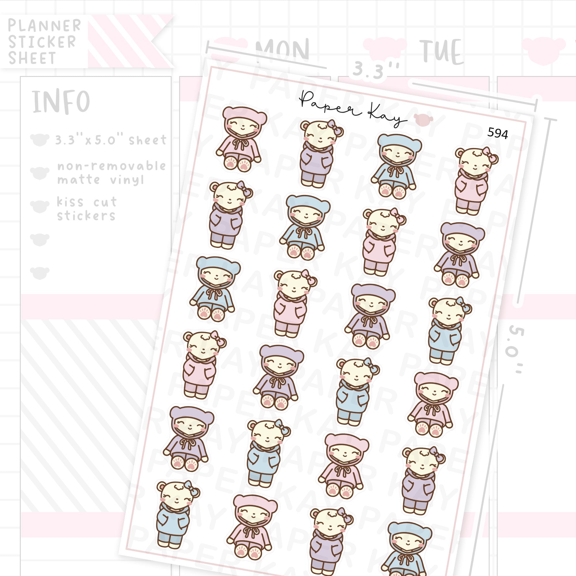 DTB Hoodie Day Planner Sticker Sheet