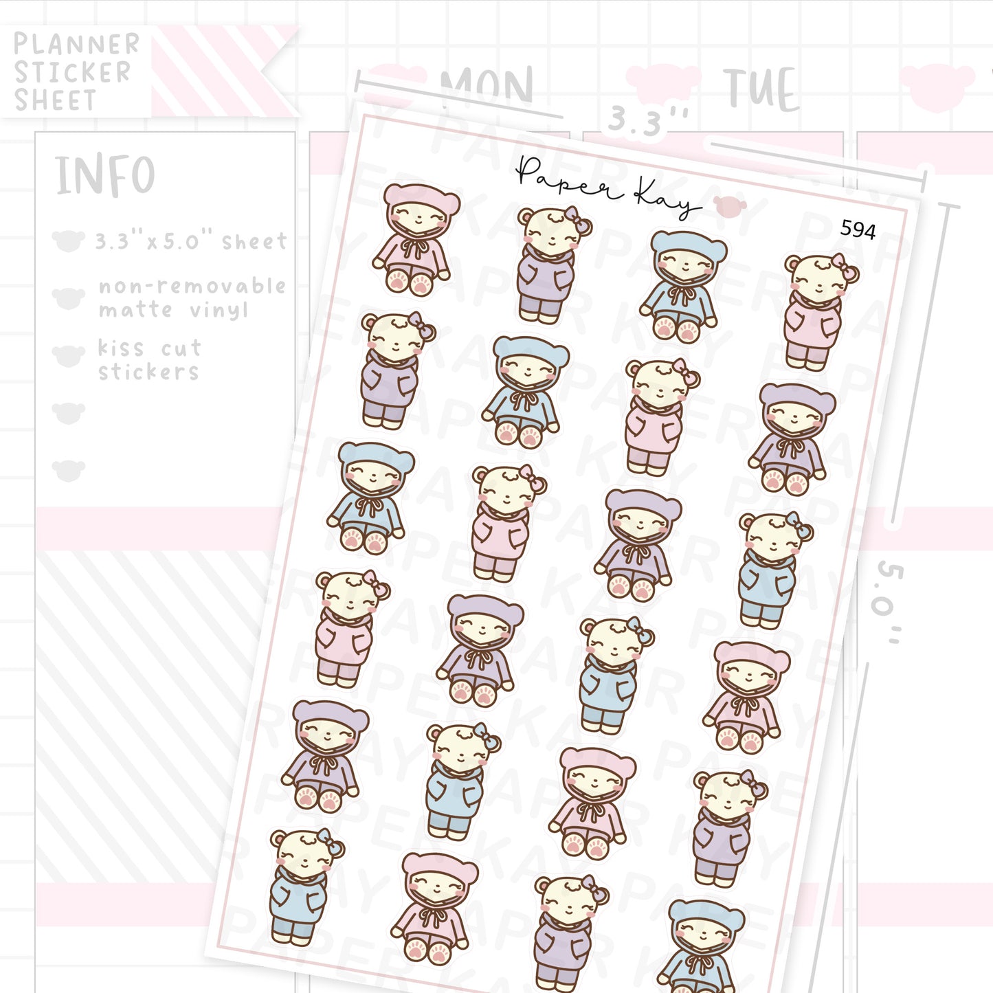 DTB Hoodie Day Planner Sticker Sheet