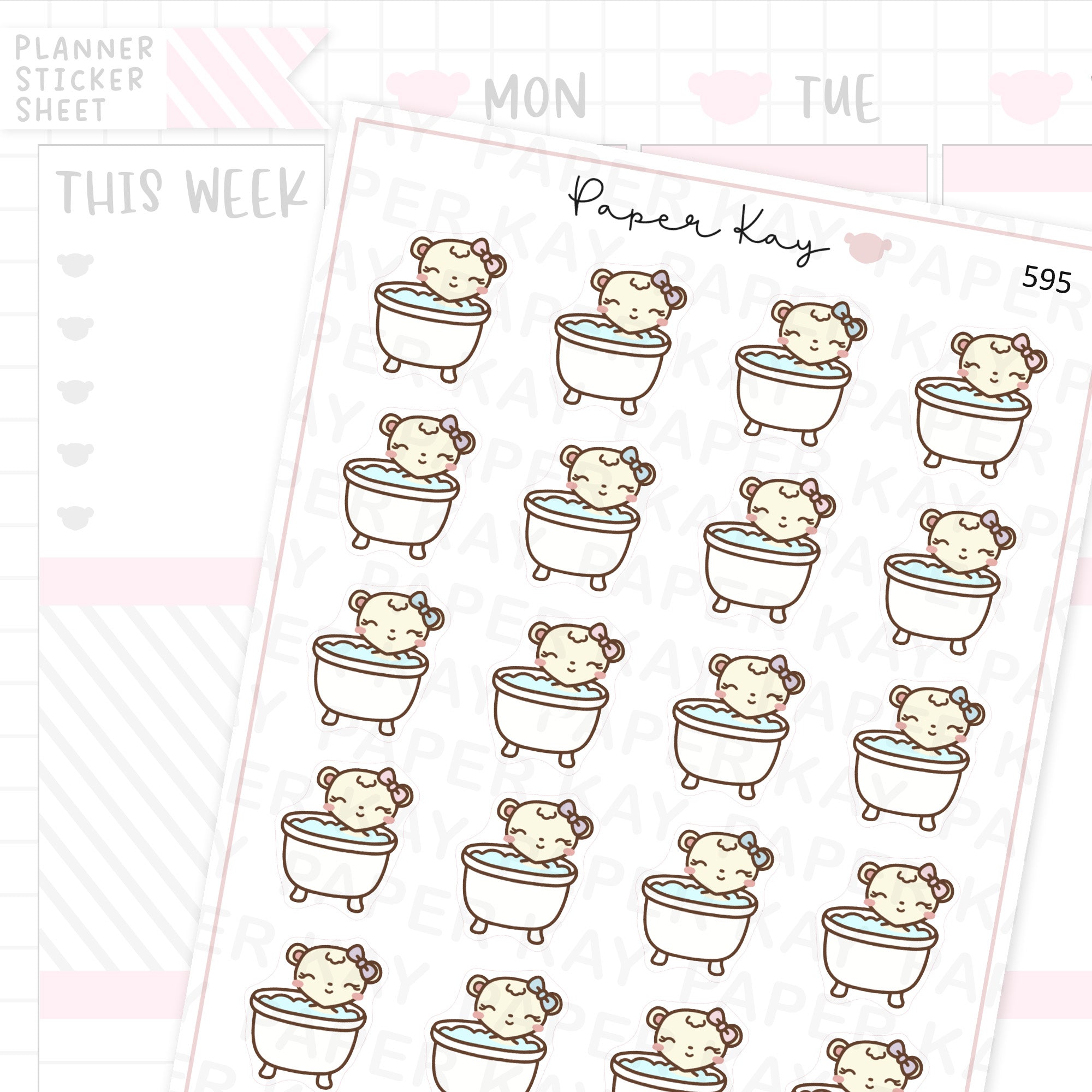 Bath Day Planner Sticker Sheet