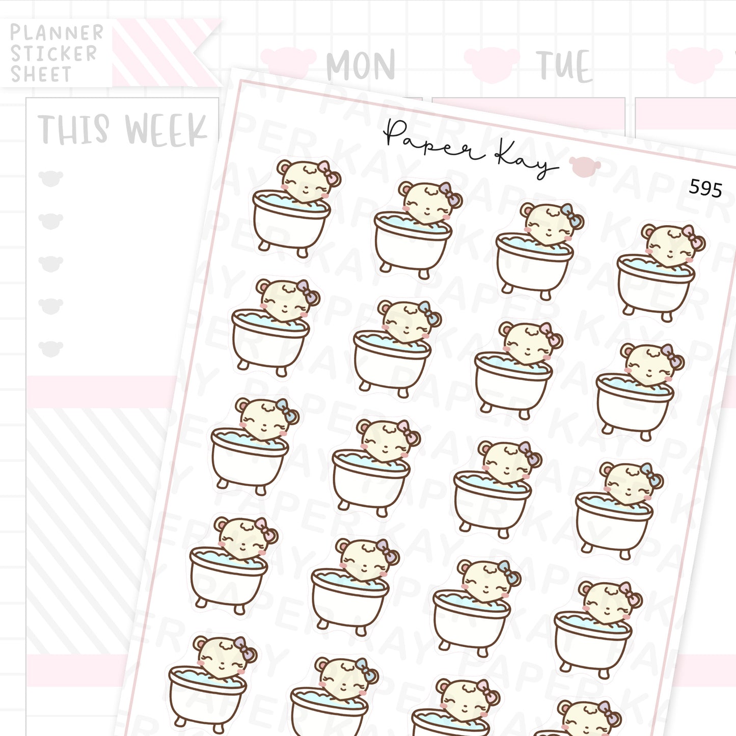 Bath Day Planner Sticker Sheet