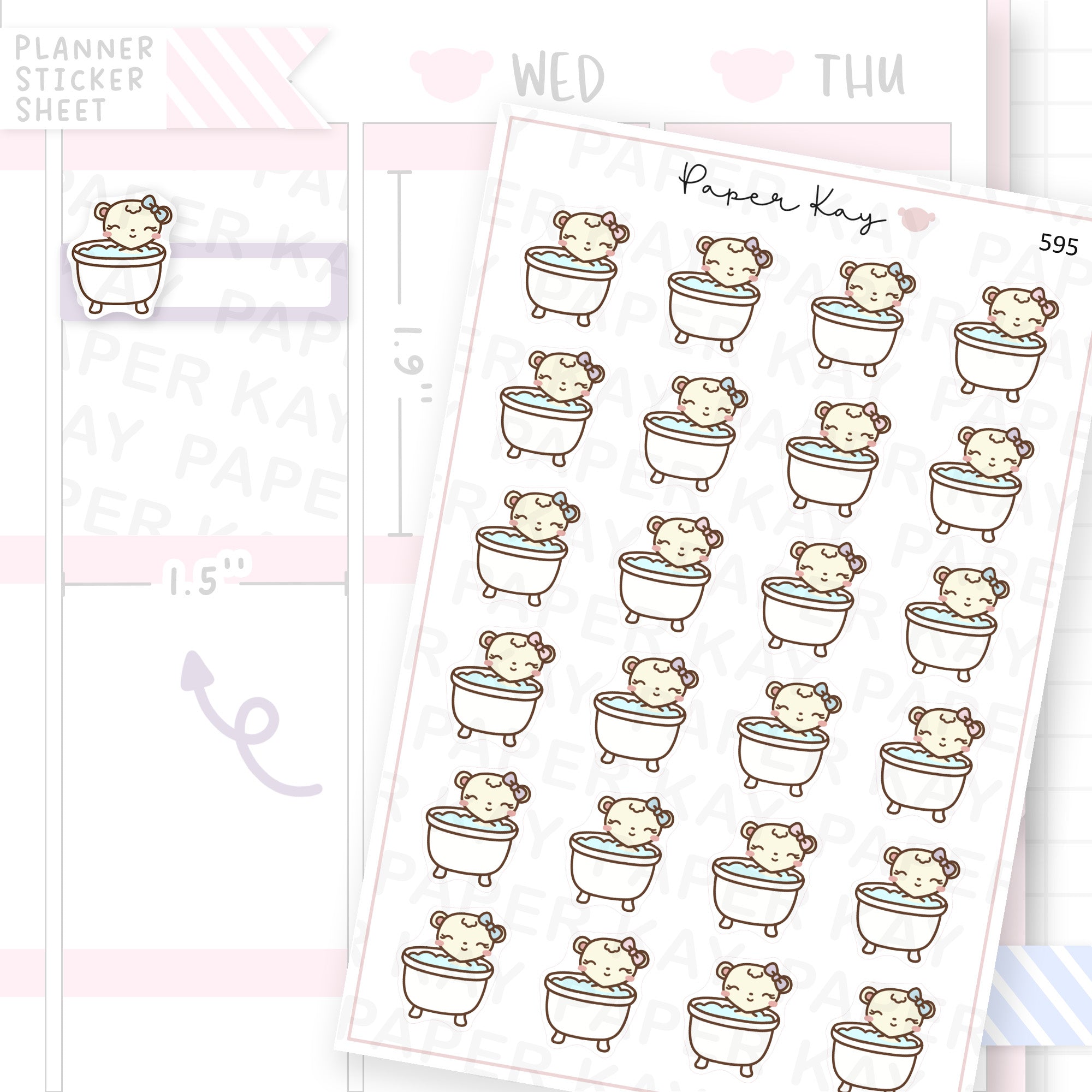 Bath Day Planner Sticker Sheet