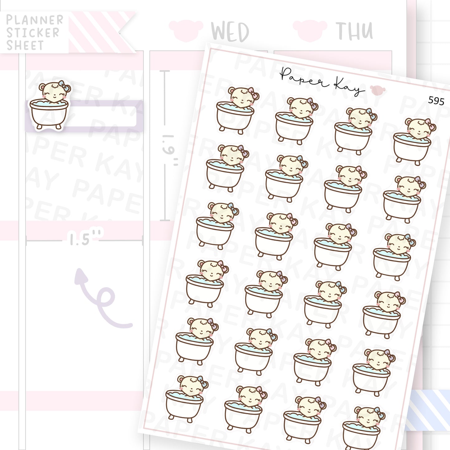 Bath Day Planner Sticker Sheet
